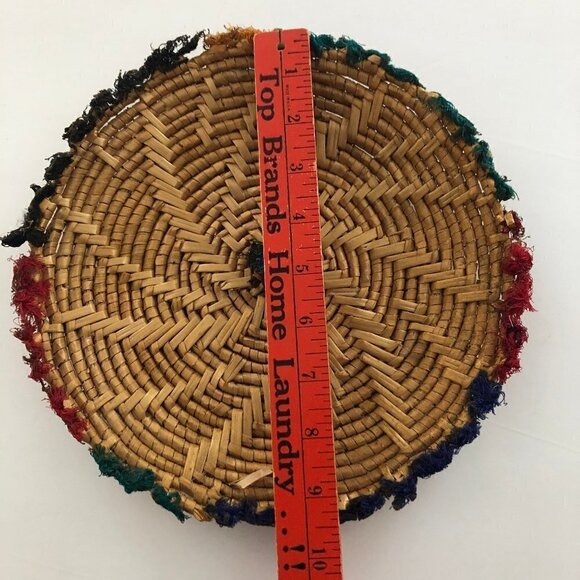 Vintage Hand Woven Basket Coiled Plate 10" round #2282 - Picture 6 of 6